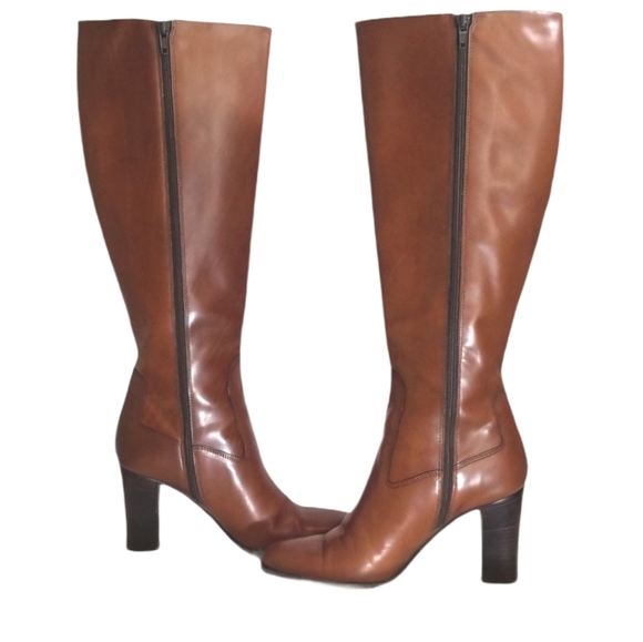 Cole Haan Shoes - Cole Haan butterscotch leather tall boots 6 1/2